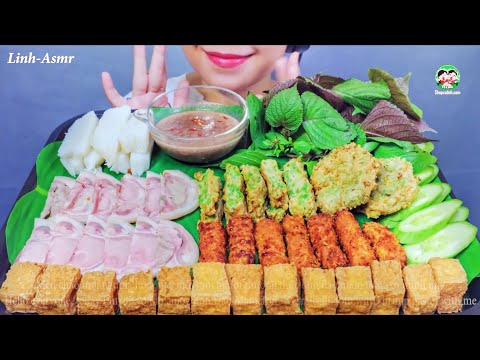 ASMR BÚN ĐẬU MẮM TÔM ( vermicelli,tofu with shrimp paste) EATING SOUNDS | LINH-ASMR
