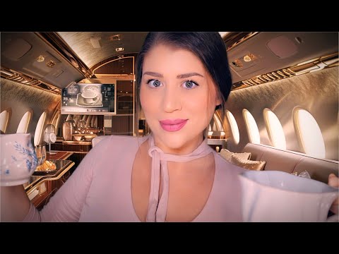 ASMR RP | Luxury Flight Attendant (Personal Attention, First Class, Menu)