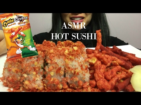 ASMR SUSHI HOT CHEETOS (EATING SOUNDS) | SAS-ASMR