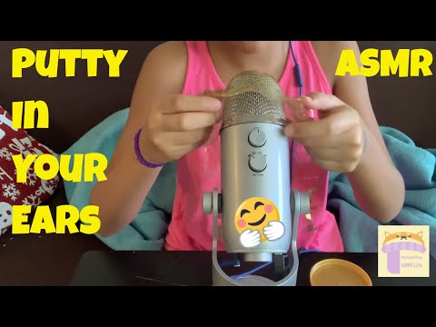ASMR- PUTTY IN YOUR EARS - Gold Foil Putty | Relaxing Sounds