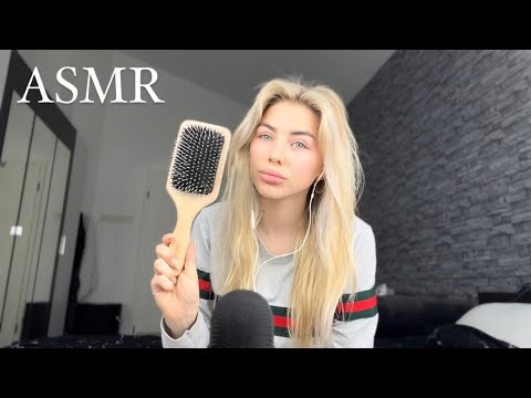 ASMR | Brush Tapping | Brain Massage (Hair Brushing, Scratching, Oil Treatment) 💤😴 [German]