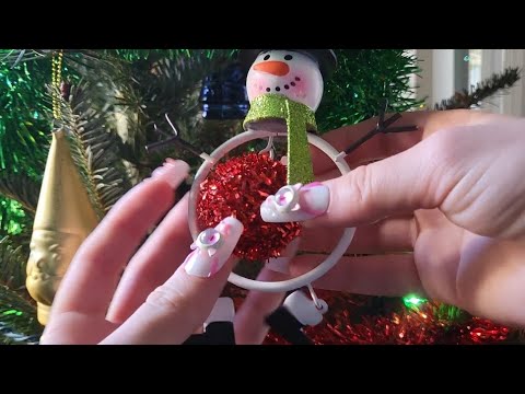 ASMR Christmas Tree Tingles With Ornaments ⛄🎄