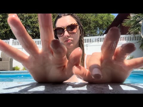 ASMR Chat By The Pool With Me 🐚🫧| Whisper Ramble & Water Sounds