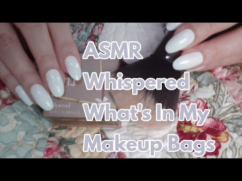 ASMR Whispered What’s In My Makeup Bags With Tapping (Lo-fi)