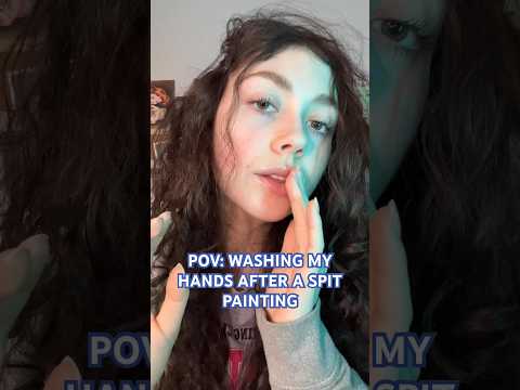 POV: WASHING MY HANDS AFTER A SPIT PAINTING #asmr #shorts