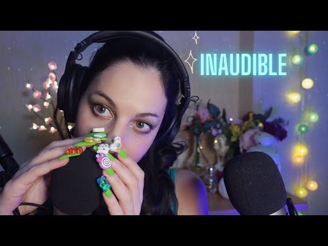 ASMR 2 HOURS EAR TO EAR CLOSE INAUDIBLE WITH BONFIRE 🔥🏕️+ extra triggers (face touch, nail tap...)💙✨