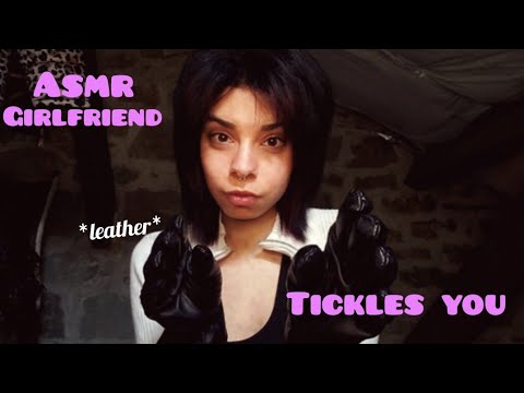 ASMR gf ♡ Tickling you with long leather gloves 🖤