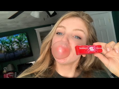 ASMR GUM CHEWING/BUBBLE BLOWING/POSITIVE AFFIRMATIONS & WHISPER RAMBLES