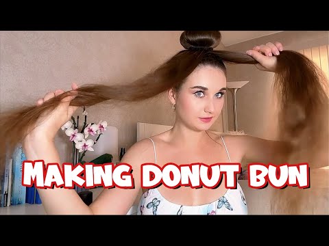 Making Donut Bun, Long Hair ASMR Vlog