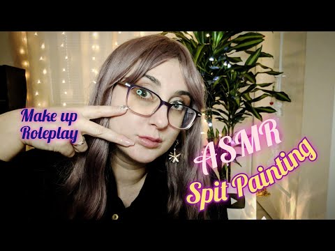ASMR Spit Painting Fast, Chaotic Makeup Roleplay (Miss Manganese Inspired)