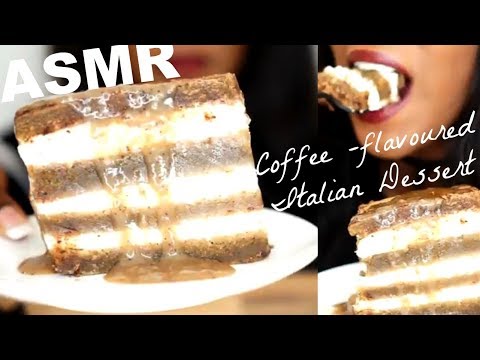 🌱ASMR Eating: Tiramisu Cake\Coffee-flavoured Italian Dessert!  デザート Mukbang | Soft Talking | VEGAN