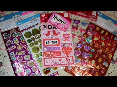 VDAY STICKERS FOR THE MONTH ASMR TAPPING | CHEWING GUM