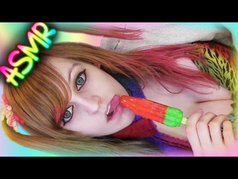 ASMR 🍨 Popsicle Licking ░ Mouth Sounds ♡ Food, Candy, Eating, Ice Lolly, Pop, Cream ♡