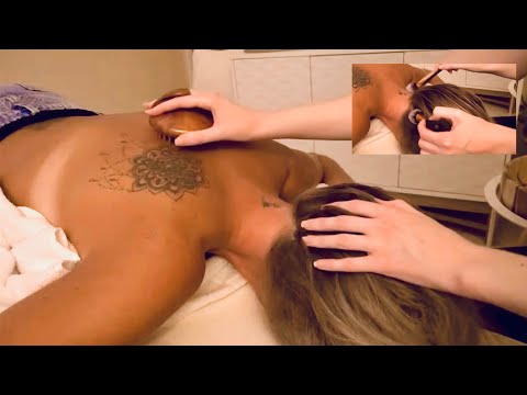 ASMR Tingly Back, Scalp and Nape of Neck scratching, tracing & massaging with Spa Music |Soft Spoken