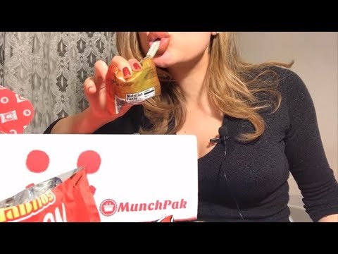 MunchPak Unboxing #6 Jan 2018 (ASMR Whisper & Eating Sounds)