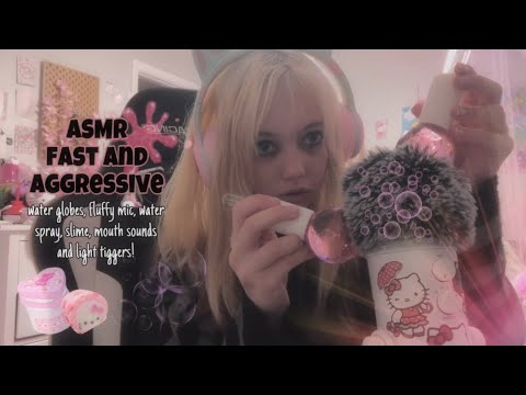 ASMR assortment!🫧 (water globes, fluffy mic, water spray, slime, mouth sounds, light tiggers)