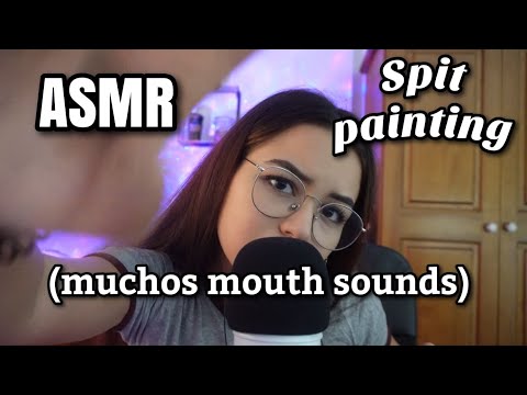 ASMR SPIT PAINTING #3💦Limpio tu carita! (Mouth sounds+Visual) ASMR español para dormir-Pandasmr