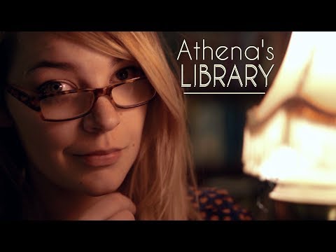 ASMR ✦ Late Night at Athena's Library ☽ Tapping, Unintelligible Whispering [Goddess Series]