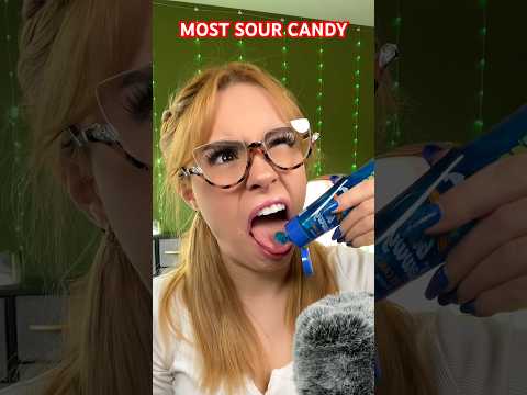 ASMR MOST SOUR CANDY EVER?! 💀 #asmr #shorts #candy #sourcandies