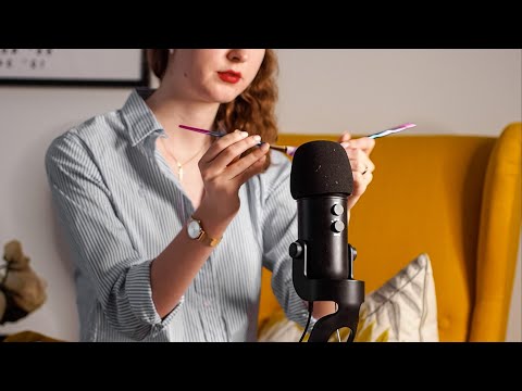 ASMR • Satisfying Binaural Microphone Brushing  • super sleepy 😴 • no talking