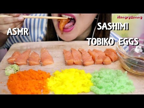 ASMR SASHIMI TOBIKO EGGS  POPPING CRUNCH | HUNGRY BUNNY
