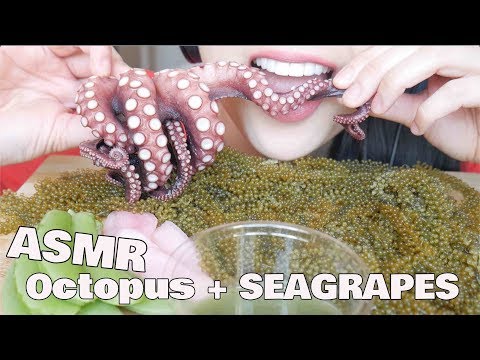 ASMR Octopus + Seagrapes + Crunchy GINGER (EATING SOUNDS)  | SAS-ASMR