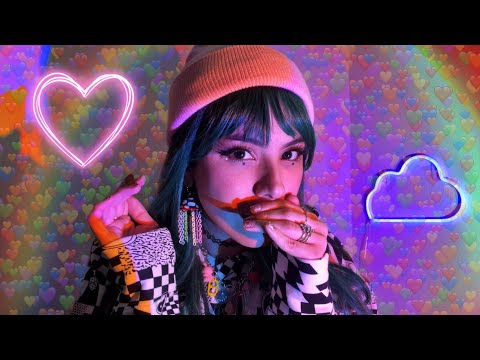 ASMR cupped whispers & mouth sounds but I have ADHD 🌝🌈🌸