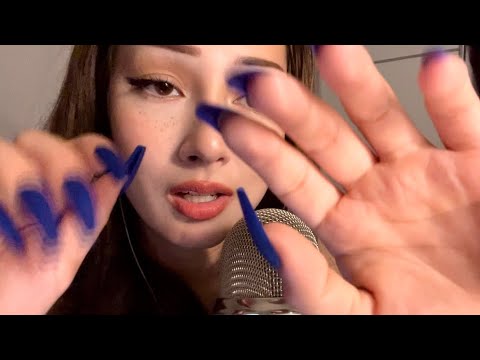 ASMR 10K SPECIAL: repeating names + chewing gum + hand movements 💙 || Part 1