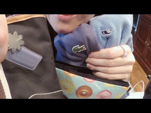 ASMR Gum Chewing Thrift Store Haul ROLE PLAY