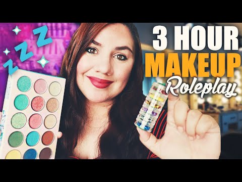 ASMR 3 HOURS Doing Your Makeup Roleplay