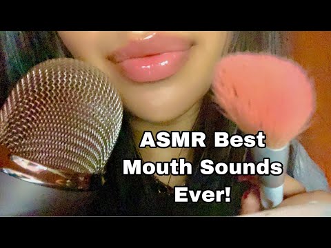 ASMR~ Best Wet Mouth Sounds w/ Mic Brushing, Face Brushing & Scratching
