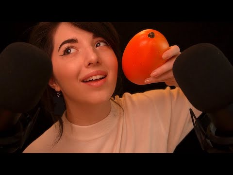 ASMR Squishy Mango Tapping (Sticky Sounds/Ear to Ear)