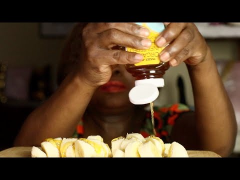 Honey Chop Bananas ASMR Eating Sounds