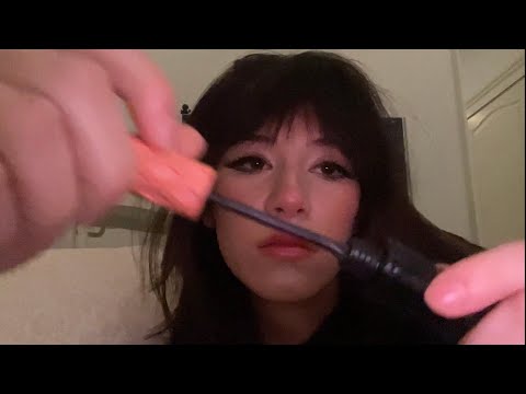 girl does your makeup at a sleepover (asmr)