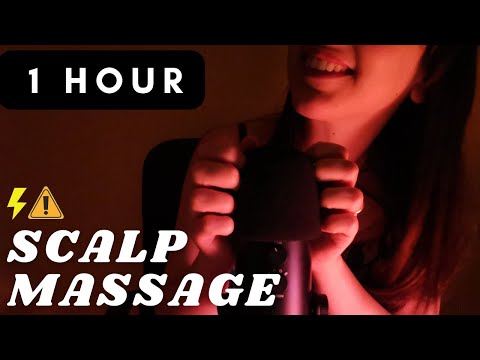 ASMR - 1 HOUR FAST and AGGRESSIVE SCALP SCRATCHING MASSAGE | mic scratching with cover | No talking