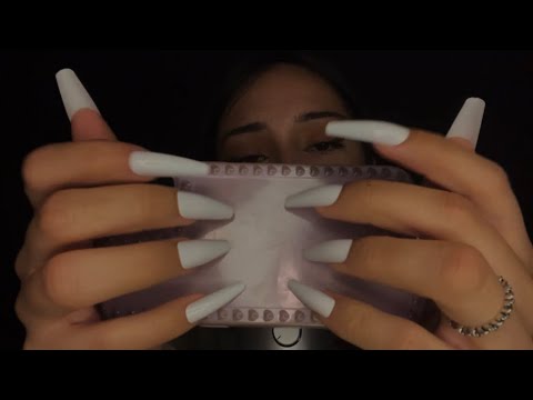 ASMR brain melting mouth sounds and tapping with long nails | no talking