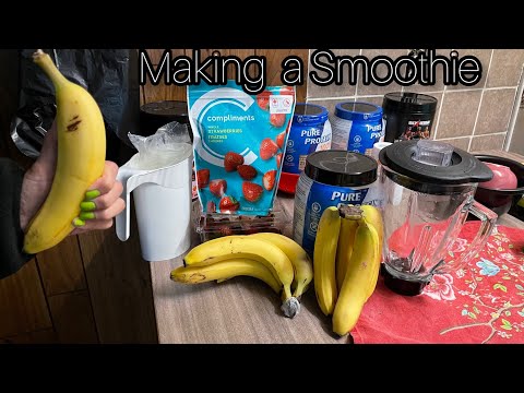 ASMR Making a smoothie | Whispering | Plastic Crinkles| cutting fruit.  ~ Smoothie making at home.