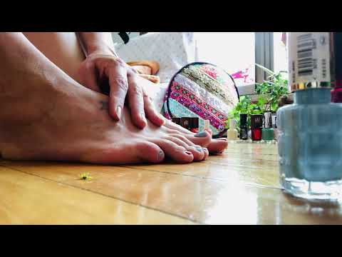 ASMR Toenail painting FEET relaxing :) (Re-Post for you :) )
