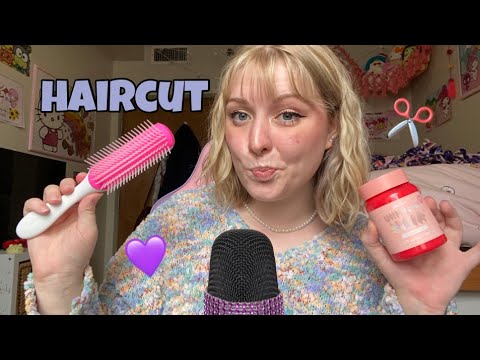 ASMR chaotic haircut roleplay but why am i british? hesitation, inaudible whispering, snipping ✂️💗