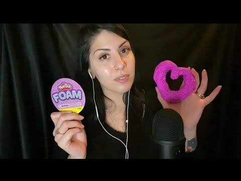 ASMR FOAM AND SLIME (tapping, sticky, crunchy)