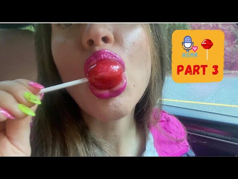 ASMR Eating Lollipop 🍭 Candy in the Car | Intense Mouth Sound | part 3
