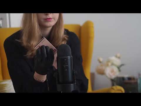 ASMR | tapping on eyeshadow palette with leather gloves