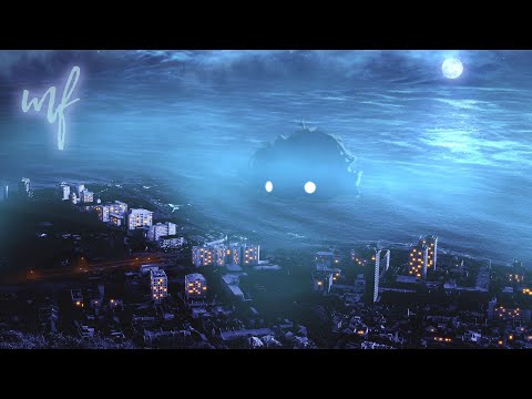 Seaside Town ASMR Ambience (waves, distant city and water sounds with light monster grumble:)