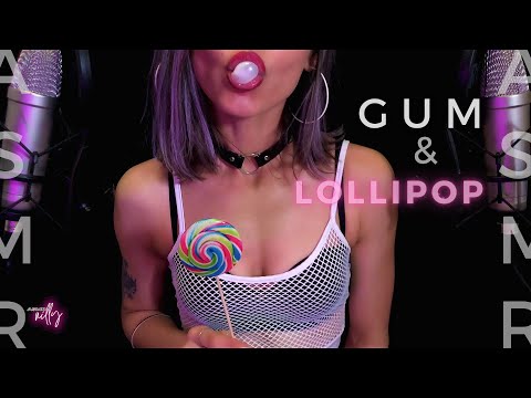 ASMR | Gum Chewing & Lollipop Eating, Tapping & Scratching ASMR (No Talking)