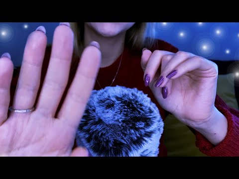 ASMR Hand Movements Whisper | Fluffy Mic Scratching | Up Close | Visual Triggers | Hypnosis | Rain