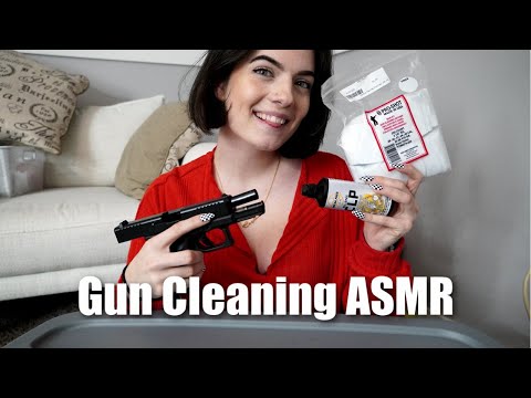 ASMR | gun cleaning, tapping sounds, clean my gun with me | ASMRbyJ