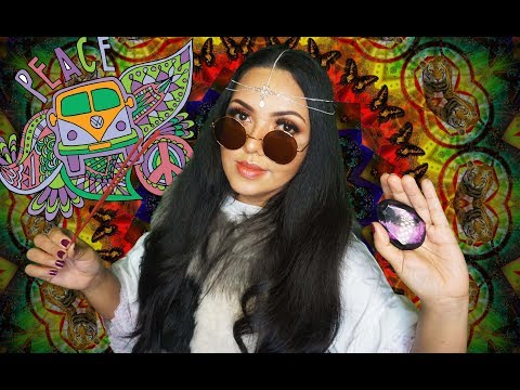 ASMR 1970's Hippie Energy Cleansing with Crystals