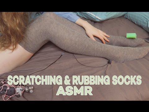 Rubbing And Scratching Long Socks, Massaging legs And Feet - ASMR