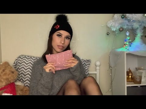 ASMR Hang out with me 💝 opening my Ipsy makeup bag | Christmas gift unwrapping