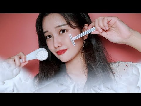 🧔Sub💬 면도 ASMR ㅣ 여자친구 면도 롤플레이, 한국어, 팅글 Shaving Talking Roleplay